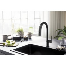 Змішувач Hansgrohe Aqittura M91 FilterSystem 210 1jet pull-out Sbox кухонний сет з Harmony 76800670 Matt Black