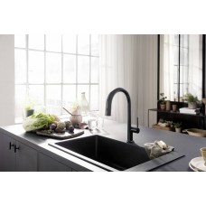 Змішувач Hansgrohe Aqittura M91 FilterSystem 210 1jet pull-out Sbox кухонний сет з Harmony 76800670 Matt Black