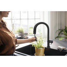 Змішувач Hansgrohe Aqittura M91 FilterSystem 210 1jet pull-out кухонний сет з Harmony 76801670 Matt Black