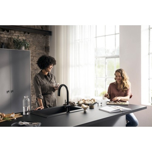 Змішувач Hansgrohe Aqittura M91 FilterSystem 210 1jet pull-out кухонний сет з Harmony 76801670 Matt Black