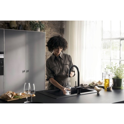 Змішувач Hansgrohe Aqittura M91 FilterSystem 210 1jet pull-out кухонний сет з Harmony 76801670 Matt Black