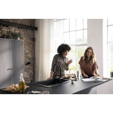 Змішувач Hansgrohe Aqittura M91 FilterSystem 210 1jet pull-out кухонний сет з Harmony 76801670 Matt Black