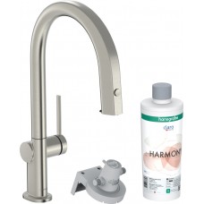 Змішувач Hansgrohe Aqittura M91 FilterSystem 210 1jet pull-out кухонний сет з Harmony 76801800 Stainless