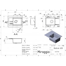 Кухонна мийка Miraggio BODRUM 650 gray 0000008