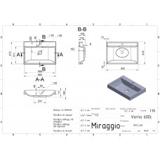 Умивальник Miraggio VARNA 600 MIRASTONE BLACK 0000447