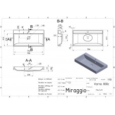 Умивальник Miraggio VARNA 800 MIRASTONE BLACK 0000452
