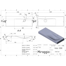 Умивальник Miraggio VIOLA 1200 R 0000620