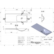 Умивальник Miraggio JESSEL 1200 R 0001056
