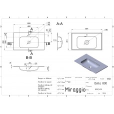 Умивальник Miraggio DELLA 800 MIRASOFT 0001070