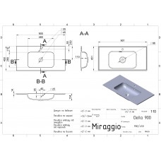 Умивальник Miraggio DELLA 900 MIRASOFT 0001071