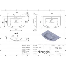 Умивальник Miraggio DEA 800 MATT 0002452