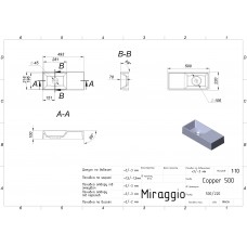 Умивальник Miraggio COPPER 500 MIRASTONE GRAY 0002476
