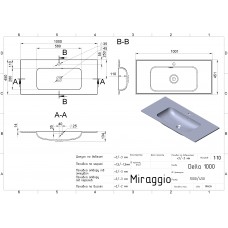 Умивальник Miraggio DELLA 1000 MIRASTONE GRAY 0002480